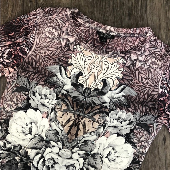 TOPSHOP bird and floral print dress - Picture 2 of 5